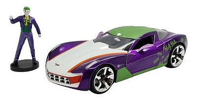 Miniatura Chevrolet Corvette Coringa The Joker C/boneco 1:24