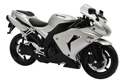 Miniatura Moto Kawasaki Zx-10r Prata Metal 1:12