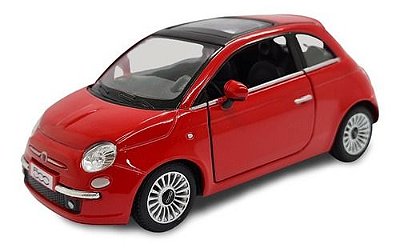 Miniatura Fiat 500 Vermelho Metal 1:28
