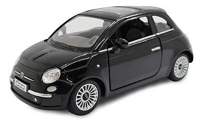 Miniatura Fiat 500 Preto Metal 1:28