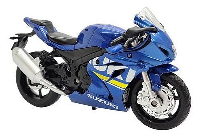 Miniatura Moto Suzuki Gsx R1000 2018 Azul Metal 1:18