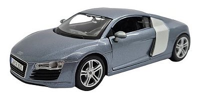 Miniatura Audi R8 Cinza Metal 1:24