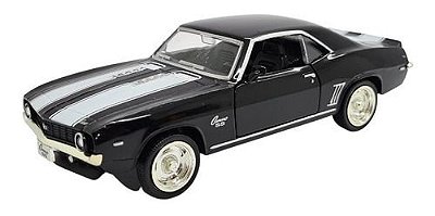 Miniatura Chevrolet Camaro Ss 1969 Rmz Preto Metal 1:36