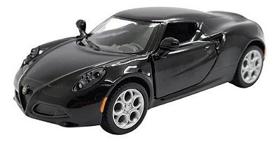 Miniatura Alfa Romeo 4c Preto Metal 1:32
