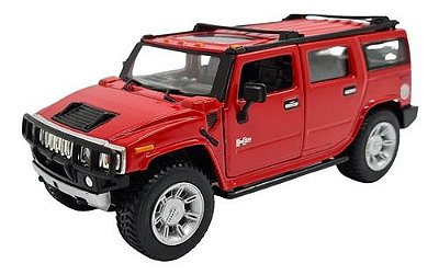 Miniatura Hummer H2 Suv 2008 Vermelho Metal 1:32