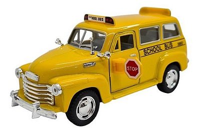 Miniatura Chevrolet Suburban 1950 Escolar Metal 1:36
