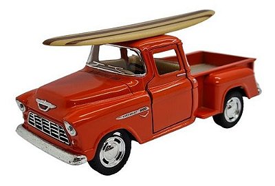 Miniatura Chevrolet Chevy Stepside 1955 Surf Laranja 1:32