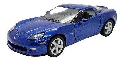 Miniatura Chevrolet Corvette C6 Z06 2007 Azul Metal 1:36