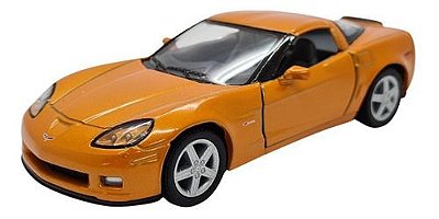 Miniatura Chevrolet Corvette C6 Z06 2007 Laranja Metal 1:36