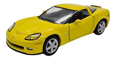 Miniatura Chevrolet Corvette C6 Z06 2007 Amarelo Metal 1:36