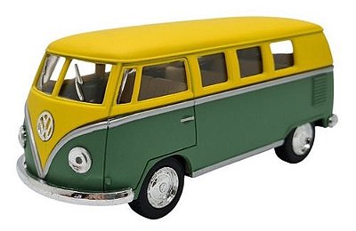 Miniatura Volkswagen Kombi 1962 Classic Verde E Amarelo 1:32