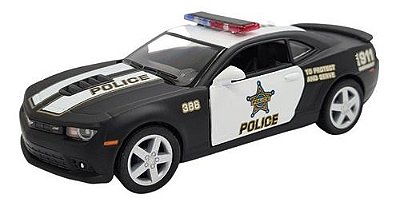 Miniatura Chevrolet Camaro 2014 Police Metal 1:38