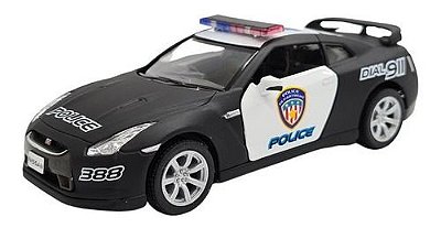 Miniatura Nissan Gtr R35 Policia 2009 Metal 1:36