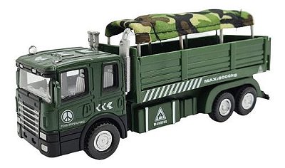 Miniatura Caminhão De Guerra Metal Die Cast 1:64