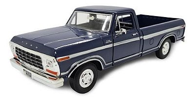 Miniatura Ford F150 Custom 1979 Azul Metal Motormax 1:24