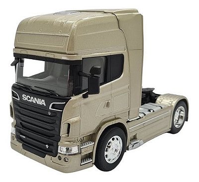 Miniatura Caminhão Scania R730 V8 Toco Dourado Metal 1:32