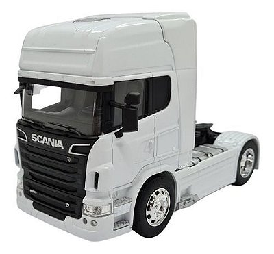 Miniatura Caminhão Scania R730 V8 Toco Branco Metal 1:32