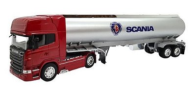 Miniatura Caminhão Scania R730 V8 Carreta Tanque Welly 1:32