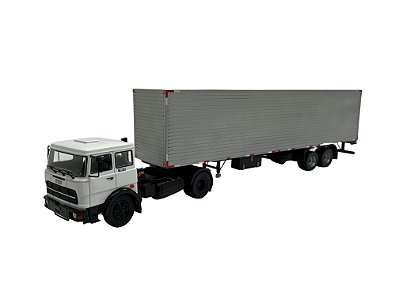 Miniatura Caminhão Fiat 190 Carreta Bau 2 Eixo MDF 1:43