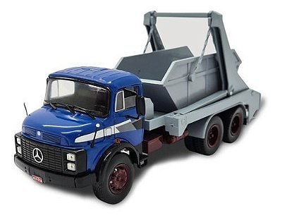 Miniatura Caminhão Mercedes Benz 2213 Caçamba Azul 1:43