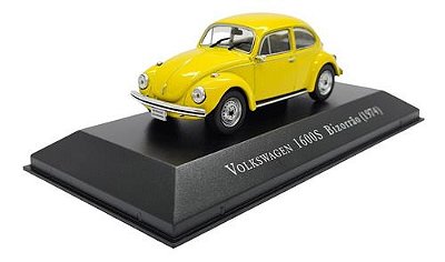 Miniatura Volkswagen Fusca 1600 Bizorrão 1974 Amarelo 1:43