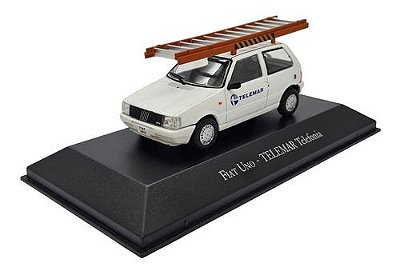 Miniatura Fiat Uno Telemar Branco Veículos Serviço Ixo 1:43