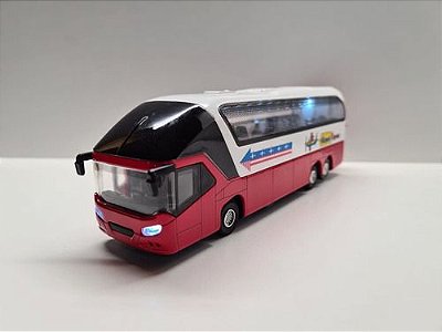 Miniatura Ônibus Metal Acende Farol E Faz Barulho Motor 1:38