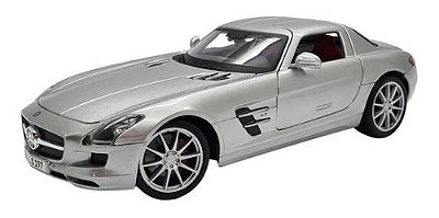 Miniatura Mercedes Benz Sls Amg Prata Maisto Metal 1:18