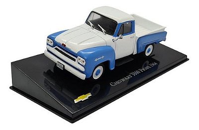 Miniatura Chevrolet 3100 Picape 1964 Branco E Azul Ixo 1:43