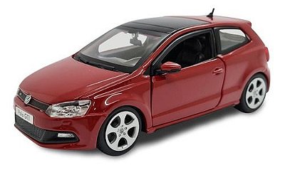 Miniatura Volkswagen Polo Gti Vermelho Metal Burago 1:24
