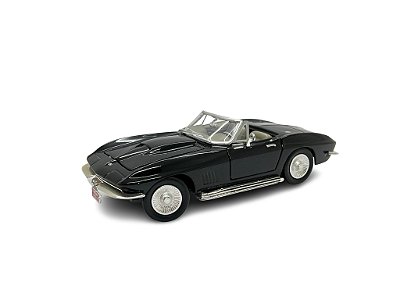 Miniatura Chevrolet Corvette 1967 Preto Conversível 1:24