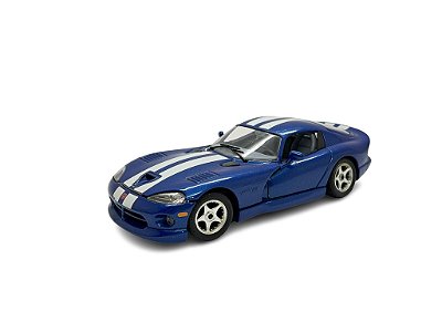 Miniatura Dodge Viper Gts Azul Metal Burago Itália Raro 1:24