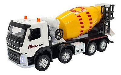Miniatura Caminhão Volvo Fm Betoneira Acende Luz E Som 1:50