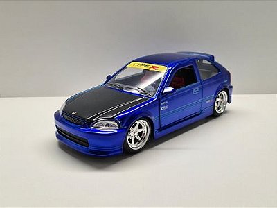 Miniatura Honda Civic Type R 1997 Azul Metal Jada 1:24