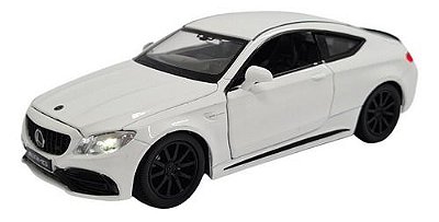 Miniatura Mercedes Benz C63 Amg Branco Acende Luz/som 1:32