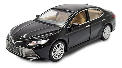 Miniatura Toyota Camry Preto Acende Luz E Som Metal 1:34