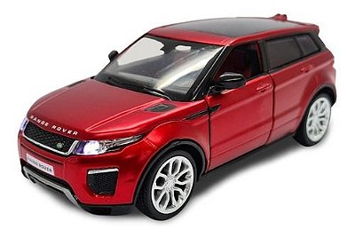 Miniatura Land Rover Evoque Vermelho Acende Luz E Som 1:32