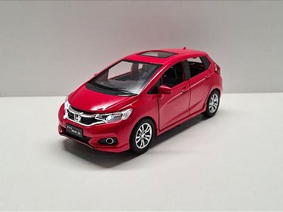 Miniatura Honda Fit Vermelho Metal Acende Luz E Som 1:28