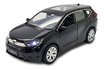 Miniatura Honda Crv Preto Metal Acende Luz E Som 1:32