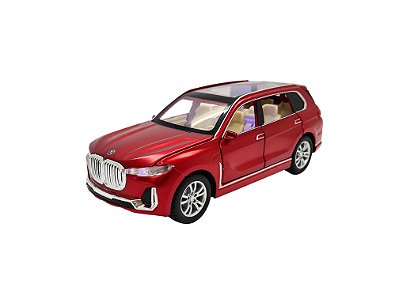 Miniatura Bmw X7 Vermelho Metal Acende Luz Som Alarme 1:32