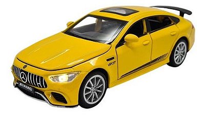 Miniatura Mercedes Benz Gt63 Amg Amarelo Acende Luz/som 1:32