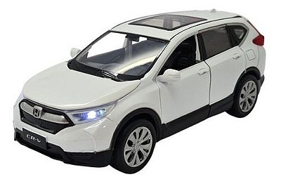 Miniatura Honda Crv Branco Metal Acende Luz E Som 1:32