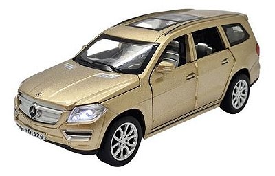 Miniatura Mercedes Benz Gl 500 Dourado Acende Luz Som 1:32