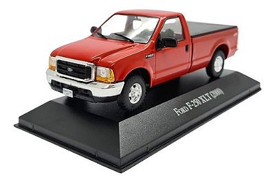 Miniatura Ford F250 Xlt 2000 Vermelho Brasileiros Metal 1:43