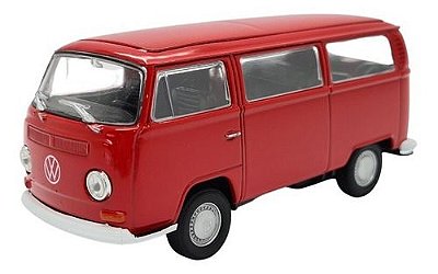 Miniatura Volkswagen Kombi 1972 Classic Vermelho Metal 1:43