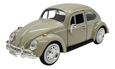 Miniatura Volkswagen Fusca 1966 Bege Metal 1:24
