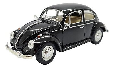 Miniatura Volkswagen Fusca 1967 Classic Metal Preto 1:24