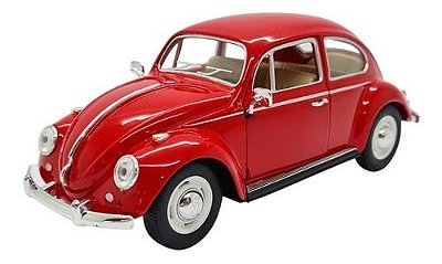 Miniatura Volkswagen Fusca 1967 Classic Metal Vermelho 1:24