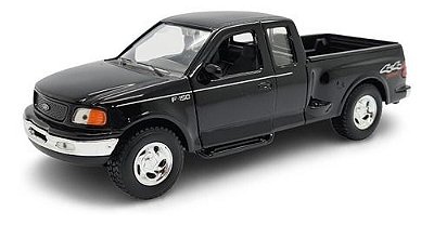 Miniatura Ford F150 4x4 Sport Preto Metal Welly 1:24