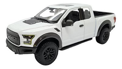 Miniatura Ford F150 Raptor 2017 Branco Metal Maisto 1:24